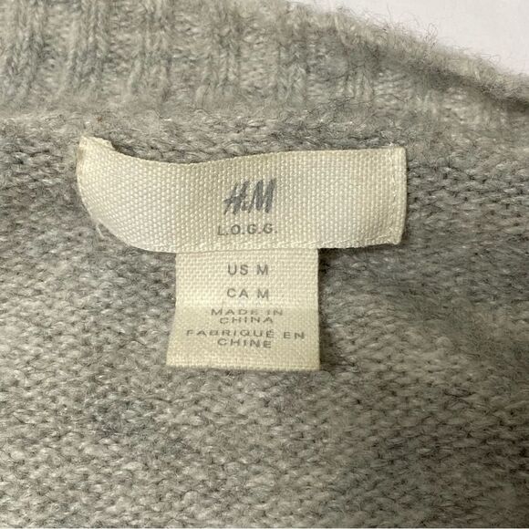 H&M Long Line Open Front Wool Blend Soft Minimalist Cardigan Women's Size Medium - Picture 5 of 15